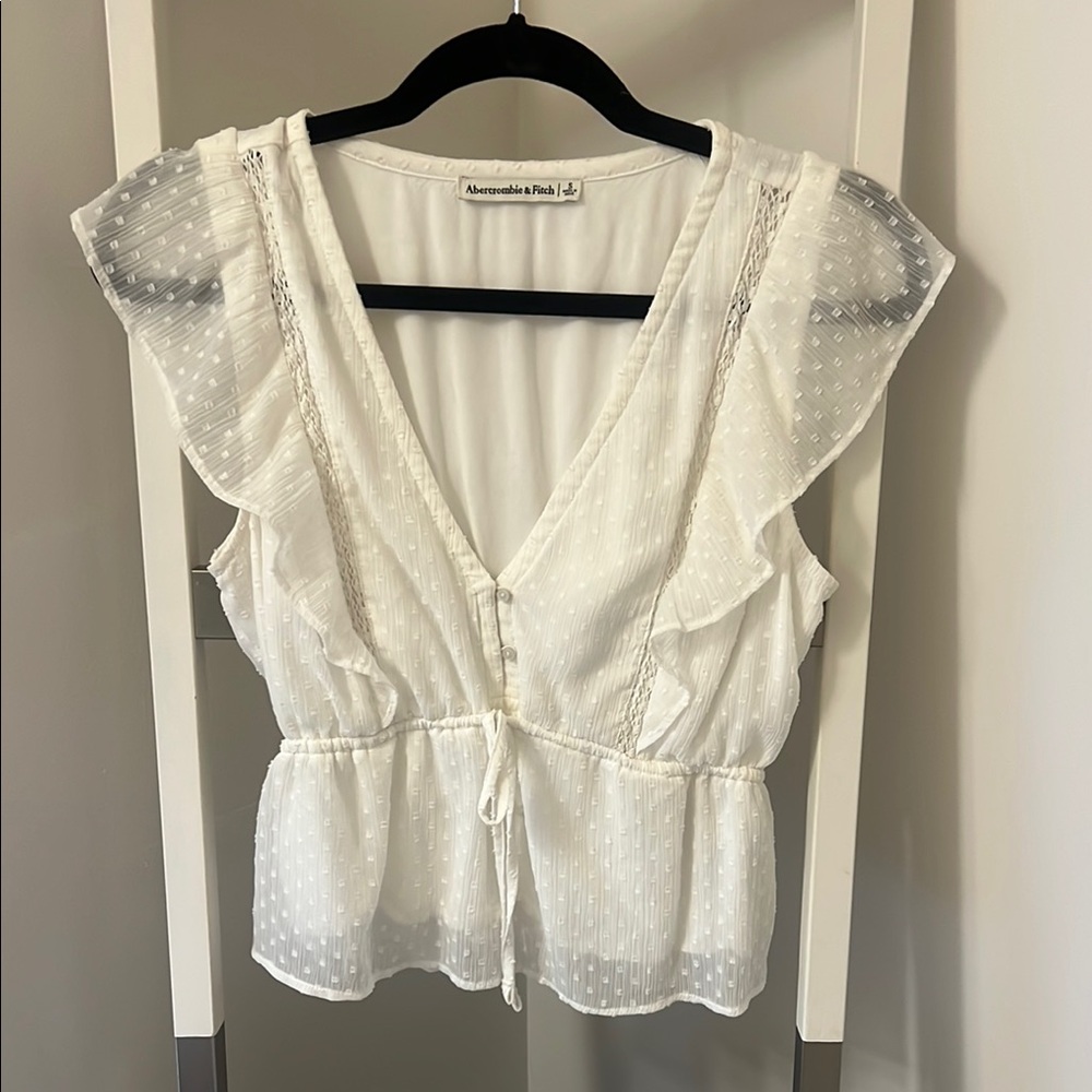 Abercrombie and Fitch Swiss Dot Babydoll Blouse